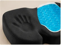 Black cushion with blue gel insert detail